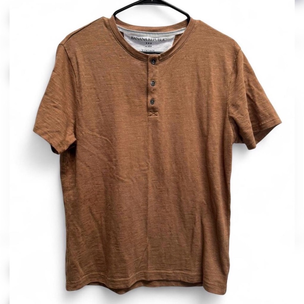 Banana Republic Vintage 1978 Brown Short-Sleeve Henley